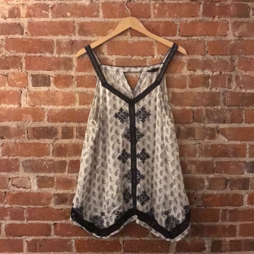 Lucky Brand Black and White Sleeveless Tunic